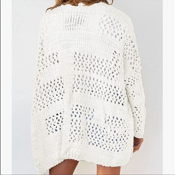 NEW Batwing Sleeves Hollow Out Cardigan Sweater - Picture 6 of 16